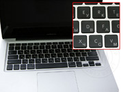 Engraving of the laptop keyboard